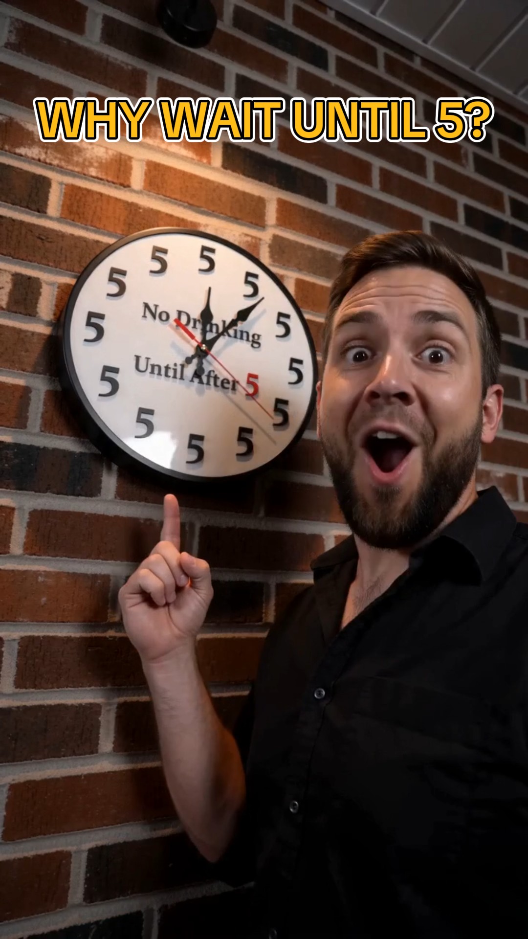 Funny "No Drinking Until After 5" Round Wall Clock