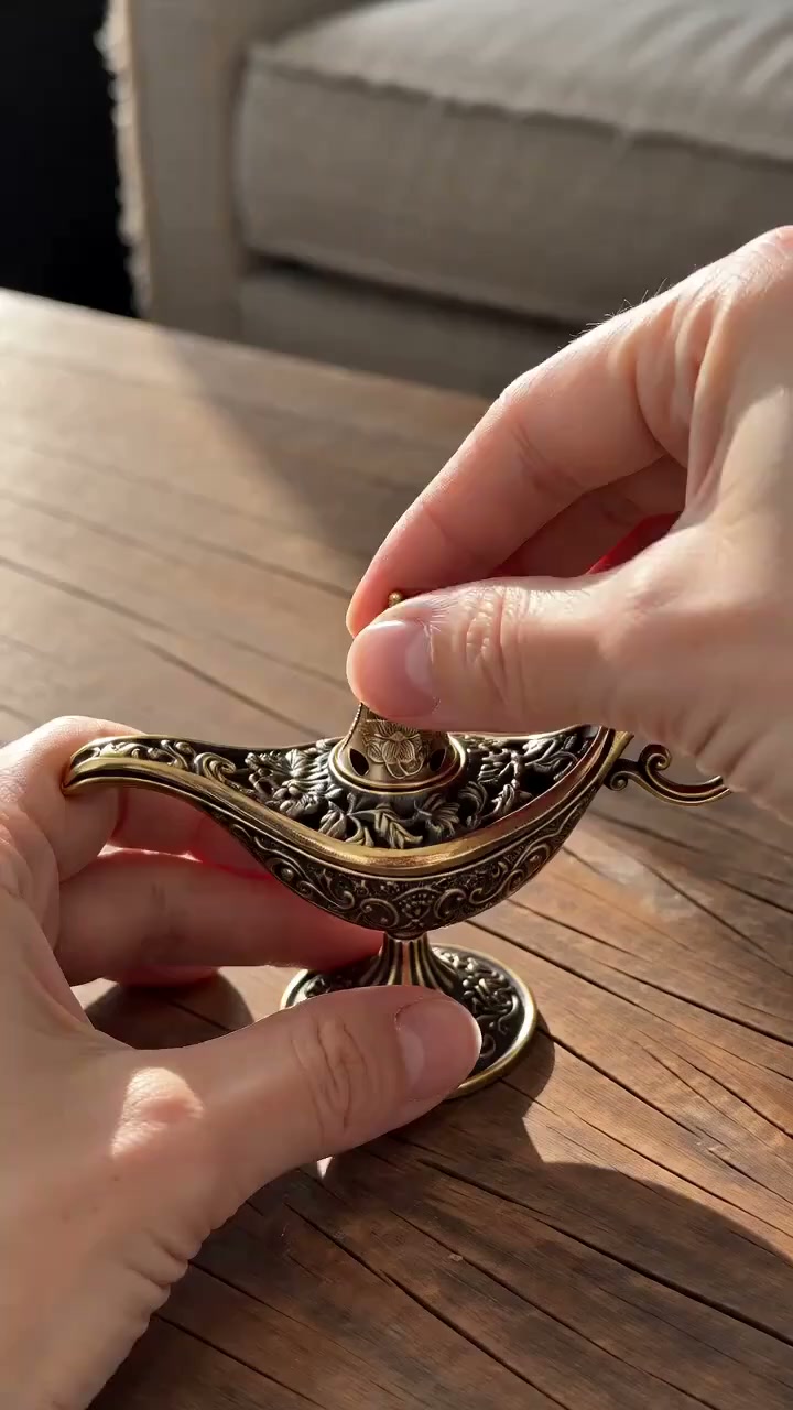 Vintage Aladdin Genie Lamp Incense Holder
