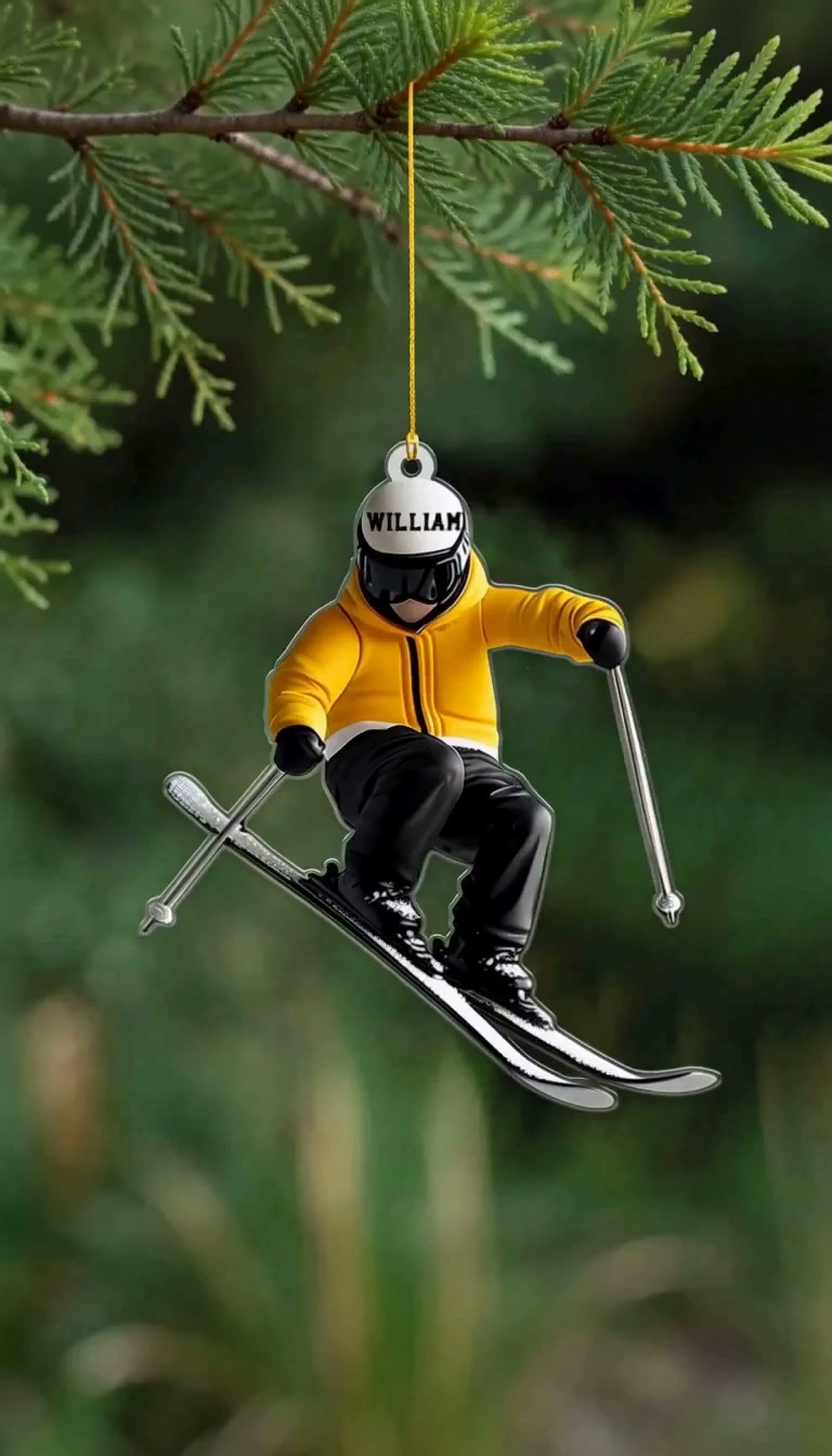 Personalized Ski Christmas Ornament