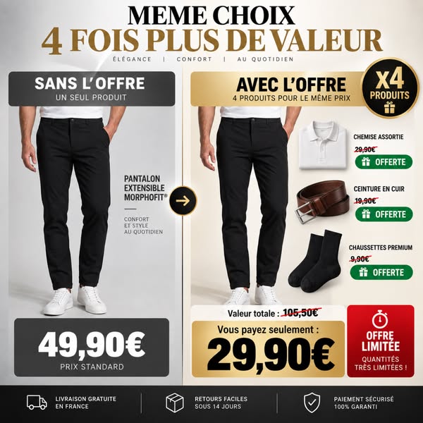 4 pièces pour seulement 29,90 €