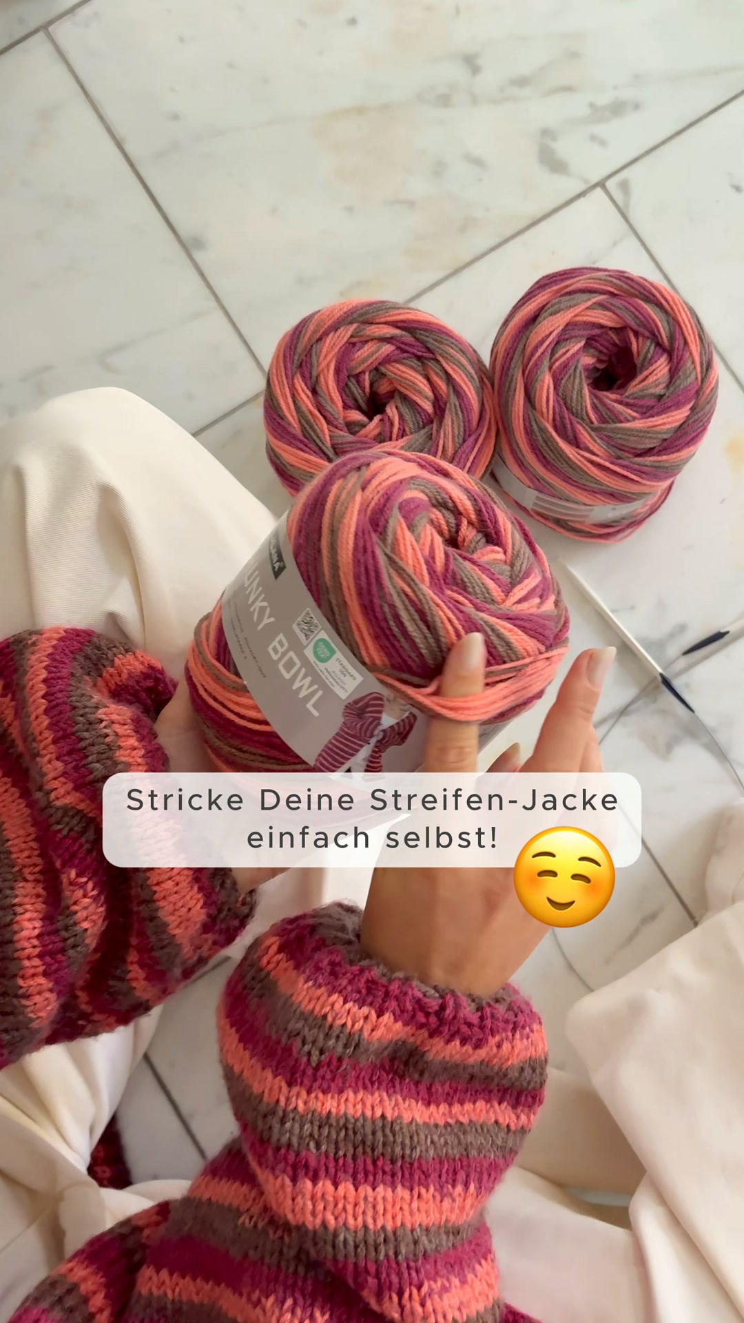 Strick-Set CHUNKY BOWL längerer Cardigan (inkl. Strickanleitung)