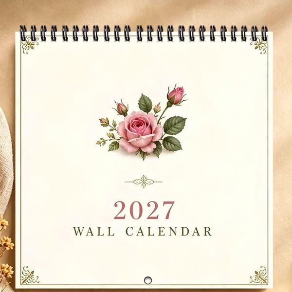 2027 Vintage Rose Wall Calendar