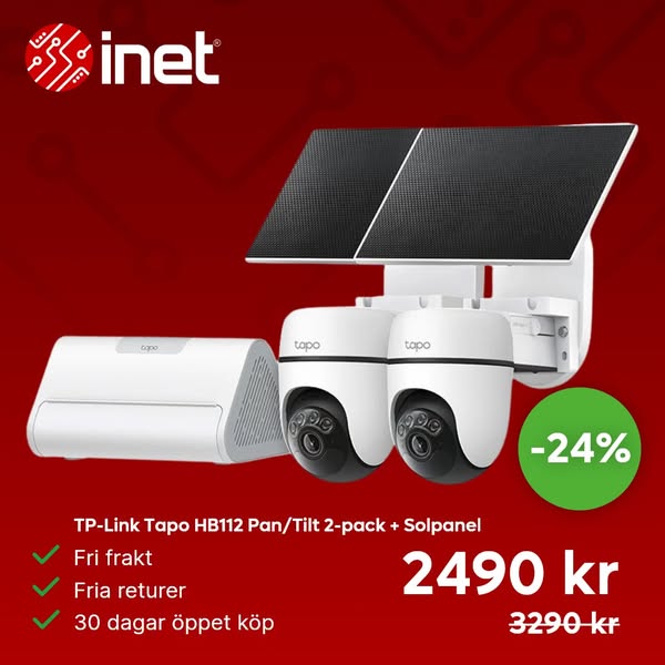 TP-Link Tapo HB112 Pan/Tilt 2-pack + Solpanel