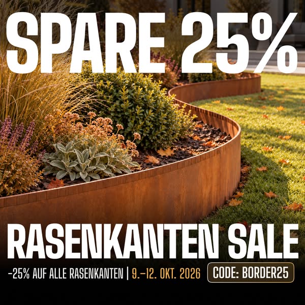 25 % auf Rasenkanten