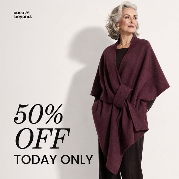 Luxurious Poncho Shawl Coat