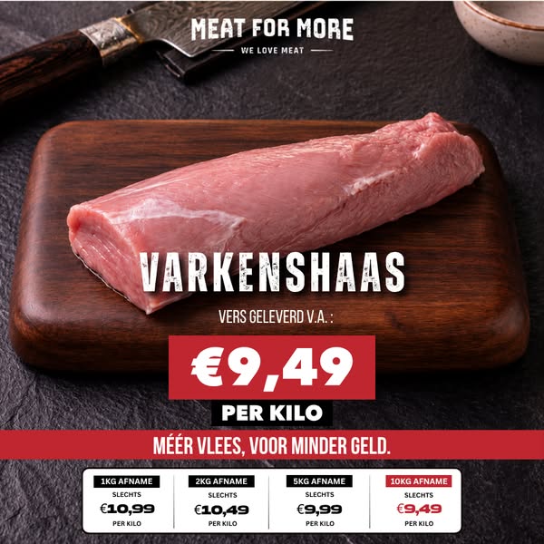 Verse varkenshaas v.a. €9,49/kg