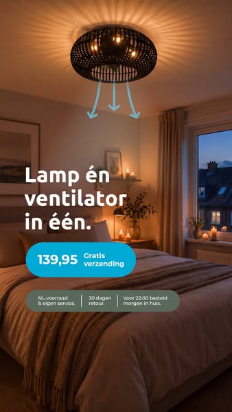 Lamp én ventilator in één