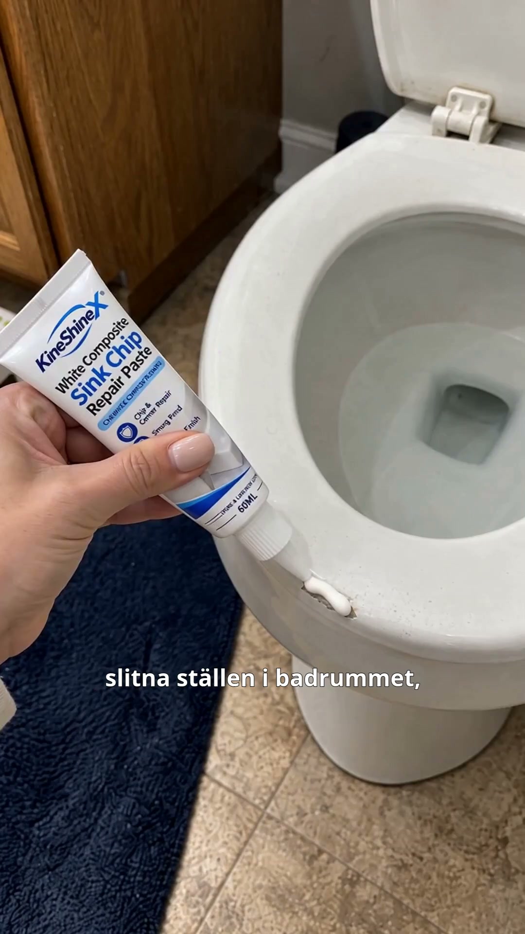 Vit reparationspasta för kompositvaskar