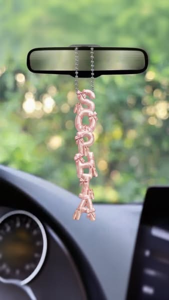 Her name in pink ribbons and slippers Personalise Your Ornament