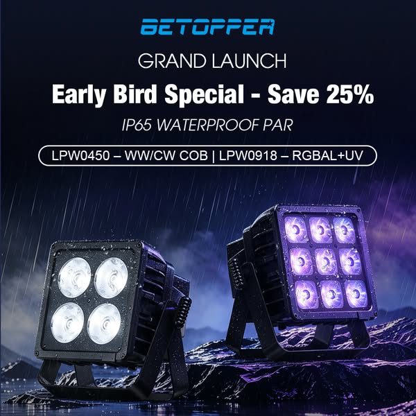Betopper LPW0450 4×50W IP65 Waterproof WW/CW COB PAR Light