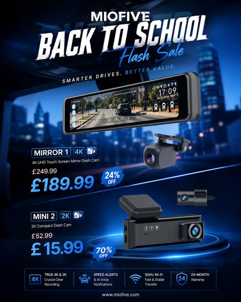 Miofive | 4K Dash Cam & Smart Car Camera for Safer Driving