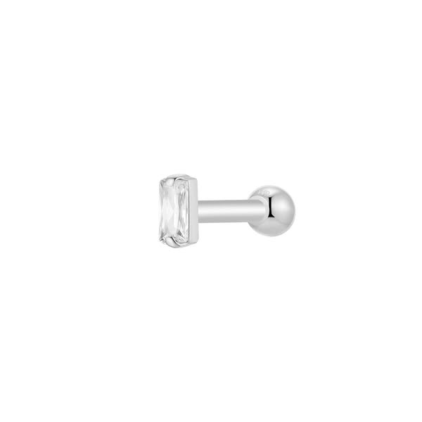 White Single Baguette Piercing