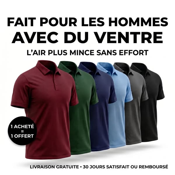 Le polo conçu pour les hommes qui ont du ventre !
