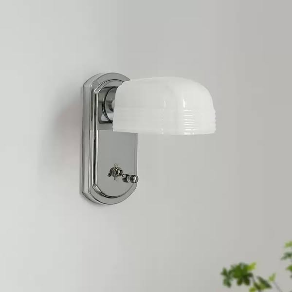 Bauhaus Kreative Industrielle Wandleuchte aus weißem Glas Neutrales Licht