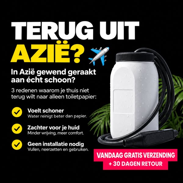 Toiletpapier voelt niet schoon. Water wel.