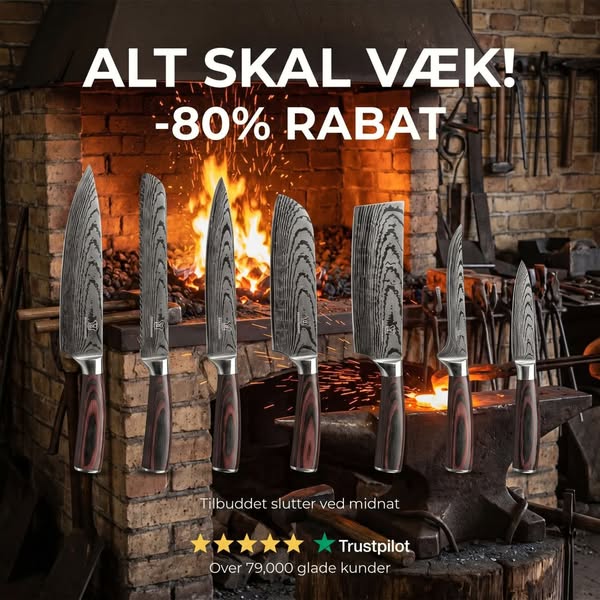 8 knive i én gaveæske