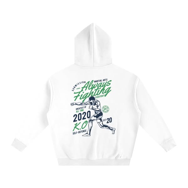 Always Fighting Green and Blue Text Hoodie