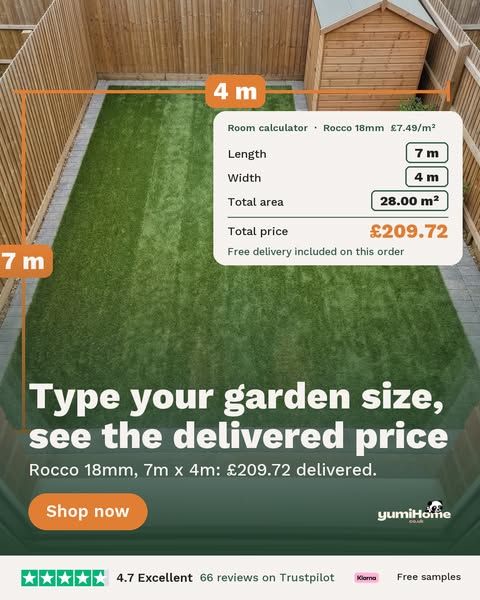 Type your garden size, get the price