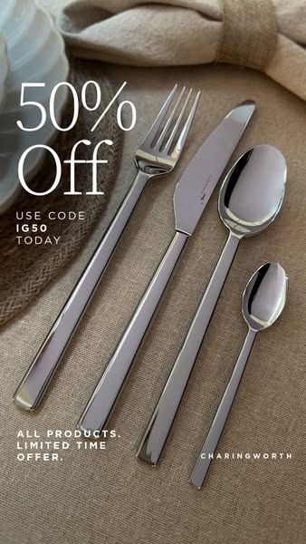 Good food deserves great cutlery, now 50% off.