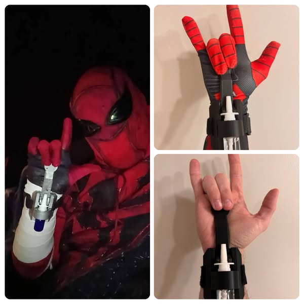 3D Printed Web Shooter x2, Functional Water Spray, Cosplay Prop, Superhero Costume Gift