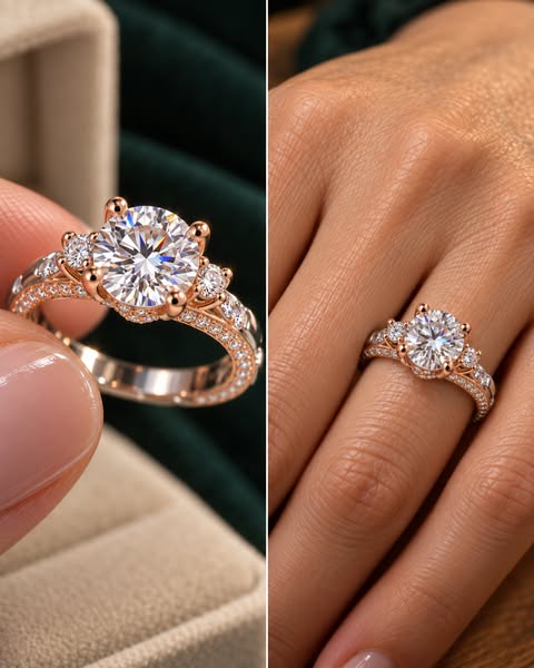 MARDAZA 925 Sterling Silver Moissanite Ring