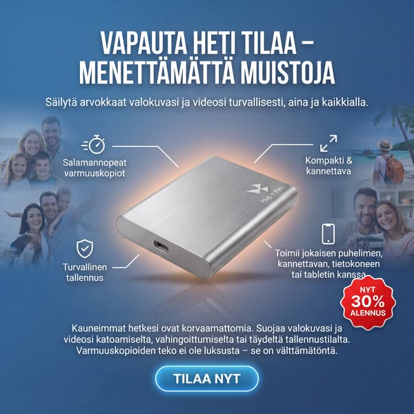 Tallenna valokuvasi ja videosi nopeasti ja turvallisesti.