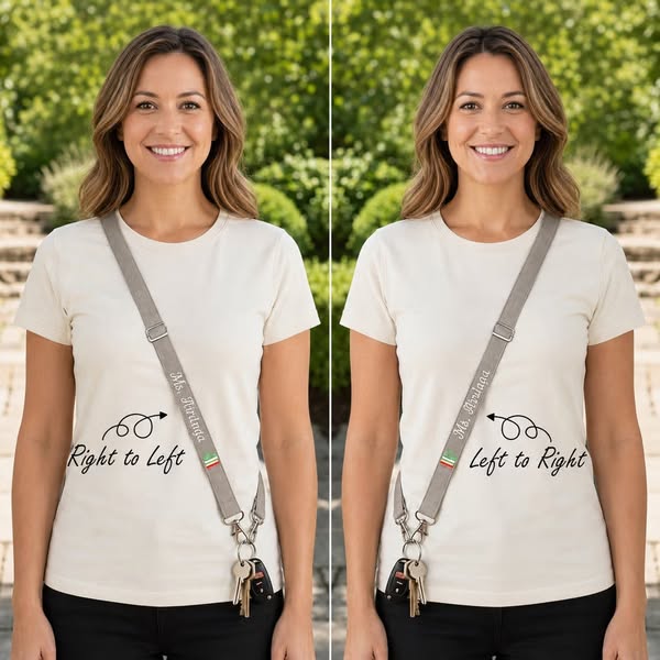 Personalized Teacher Crossbody Lanyard, Adjustable, Breakaway, Handbag Strap 1 Inch Wide