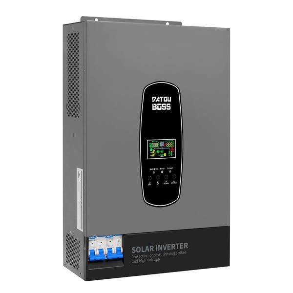 DATOUBOSS 6200W Solar Hybrid Inverter 48VDC to 230VAC, 120A MPPT, 8500W PV Input, BMS Protection, Battery-Free Operation, 27A PV Input, Ligh