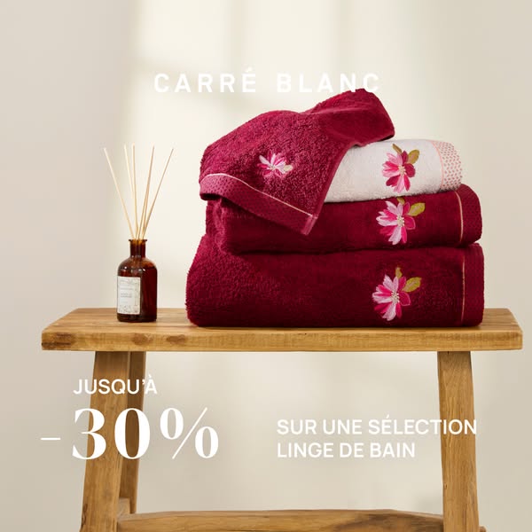 Jusqu'à -30% sur une sélection de linge de bain