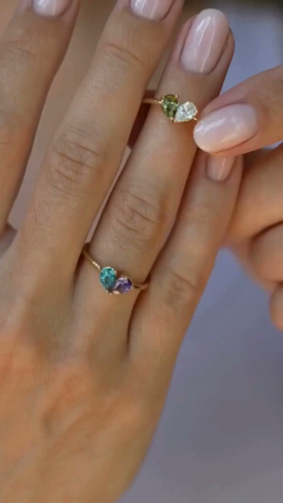 Two birthstones, one heart, one bond