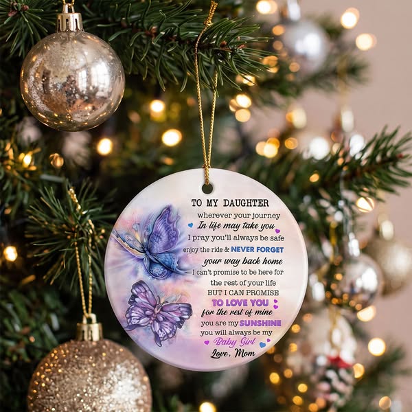 Gift For Granddaughter/Daughter - Enjoy The Ride - Ceramic Ornament