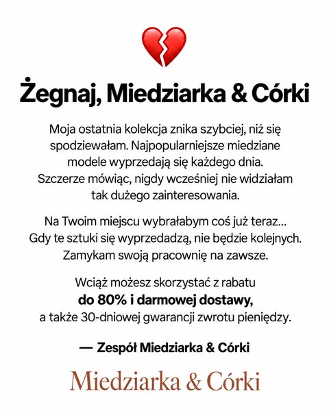 Biżuteria z czystej miedzi. 80% taniej!