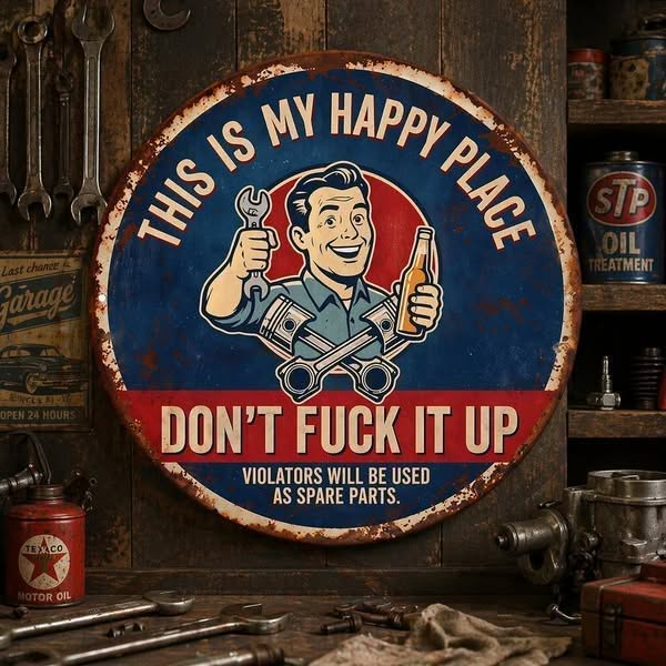 "This Is My Happy Place" Metal Tin Sign