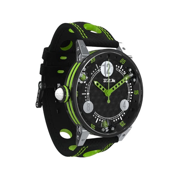 GF6-44-SA Golf — Dial: Black · Case: Black PVD stainless steel · Case lacquer colour: Apple green