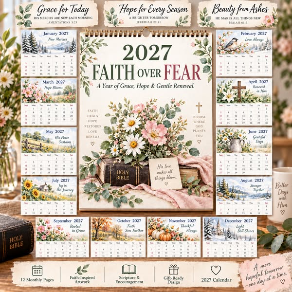 2027 Faith Over Fear Desk Calendar
