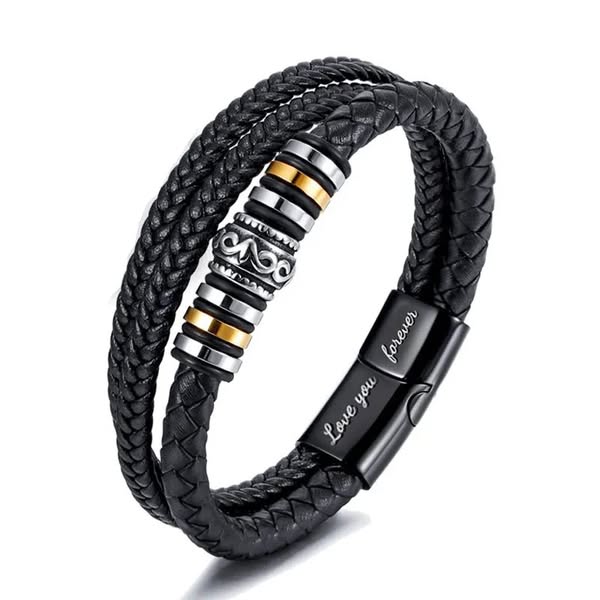 À MON HOMME - BRACELET EN CUIR TRIPLE