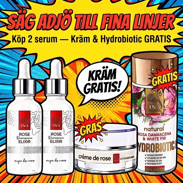 Köp 2 Rose Elixir serum, kräm och Hydrobiotic gratis