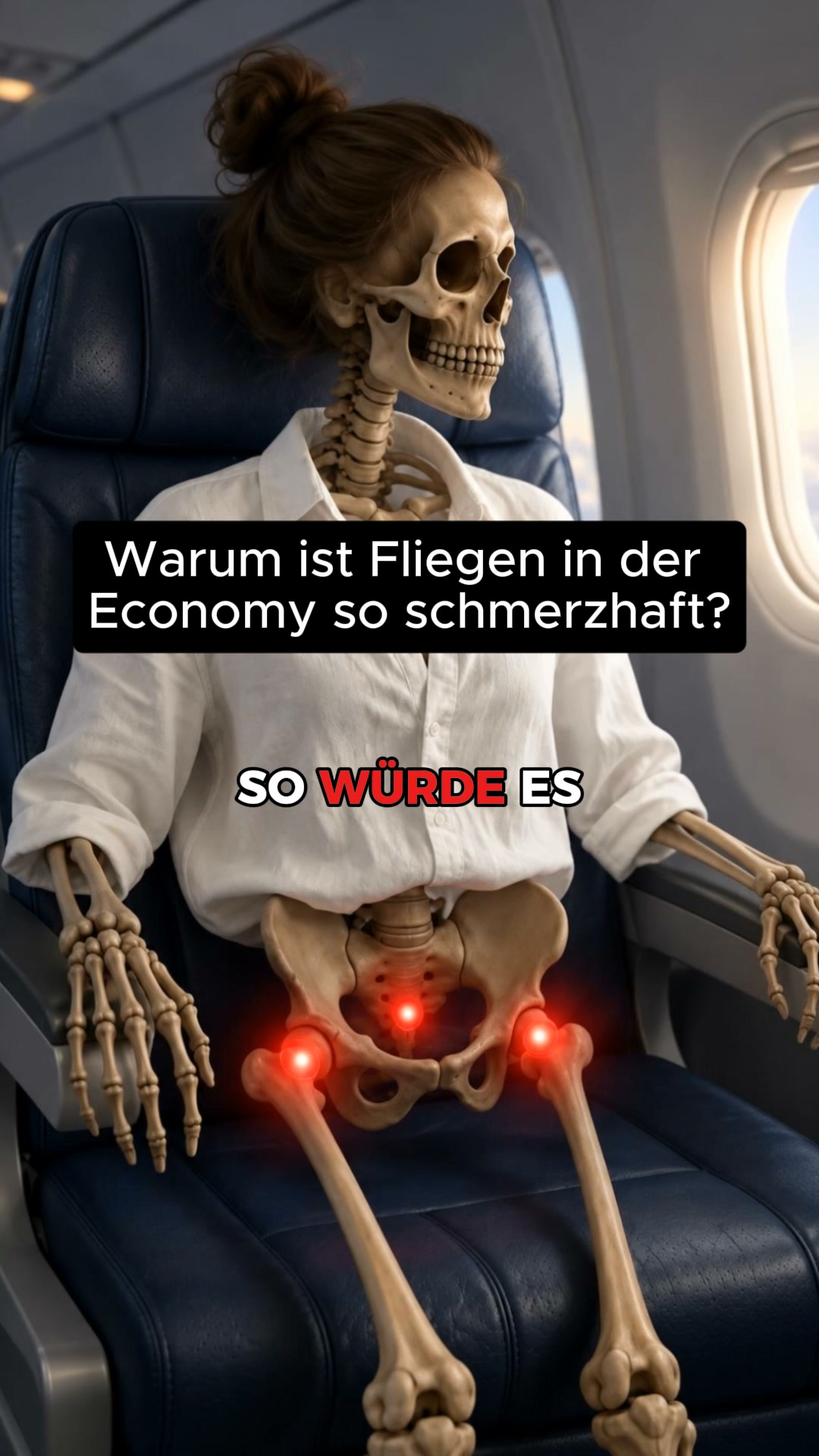 Beuge Schmerzen auf Flugreisen vor