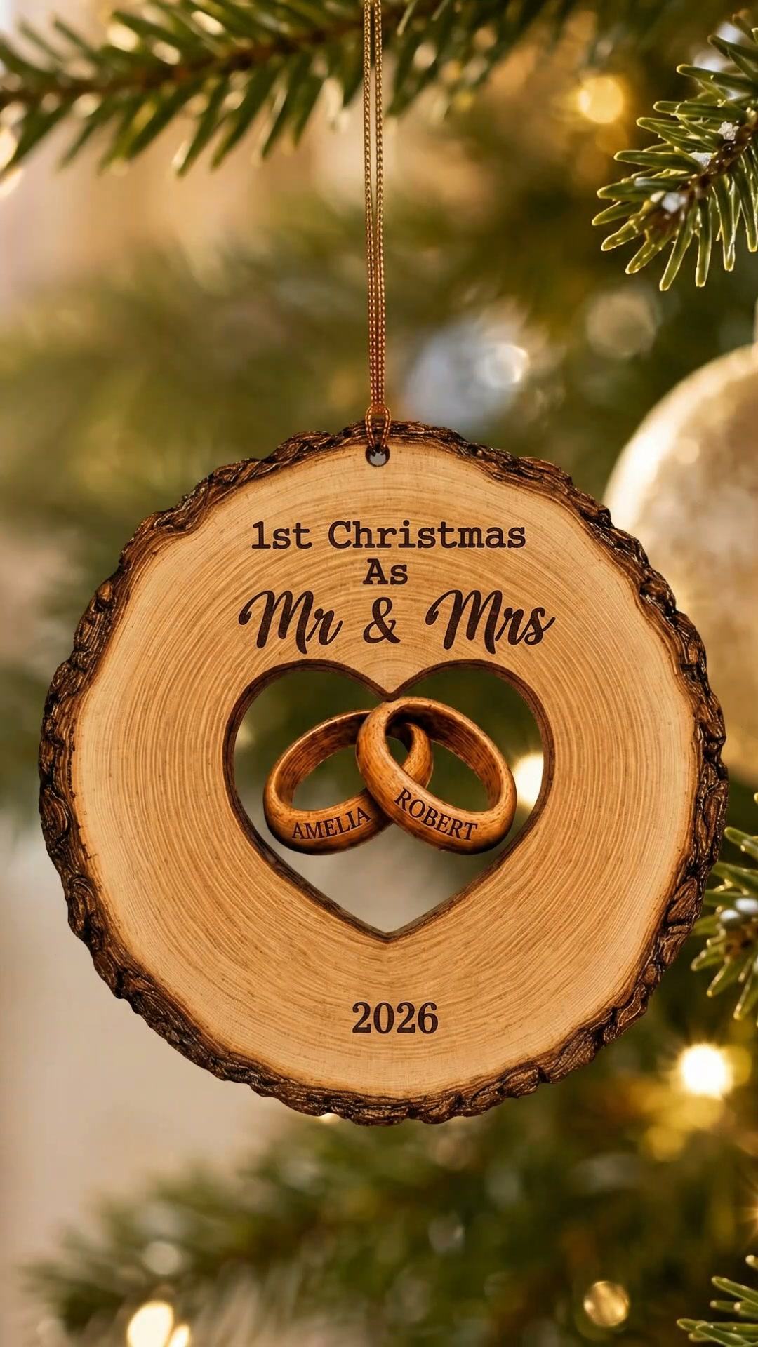 Personalized First Christmas Married Ornament
