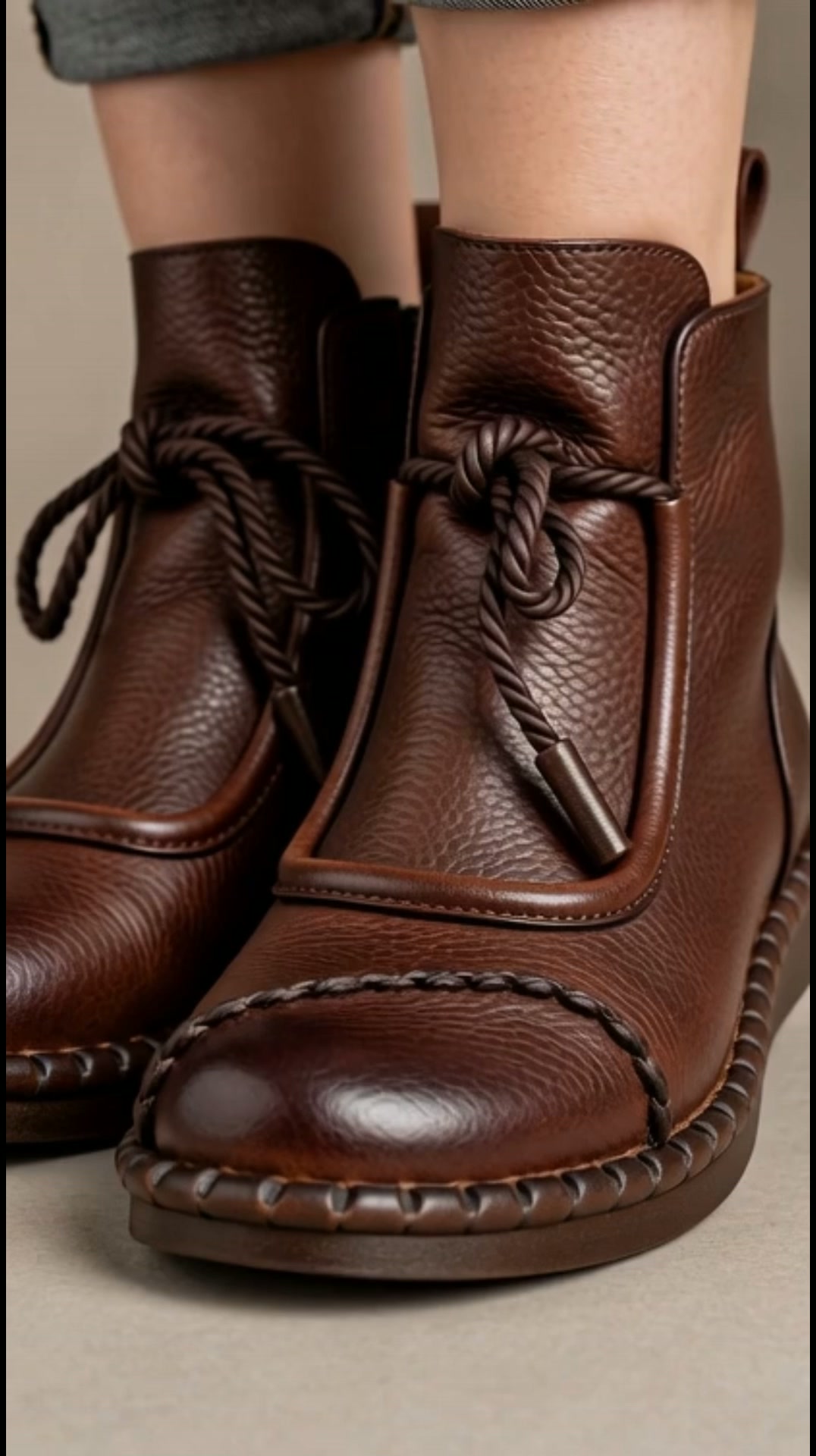 Vintage Lace-Up Ankle Boots