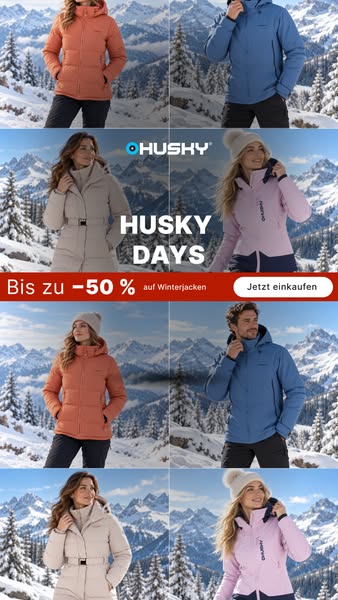 Bis zu –50 % bei den HUSKY DAYS