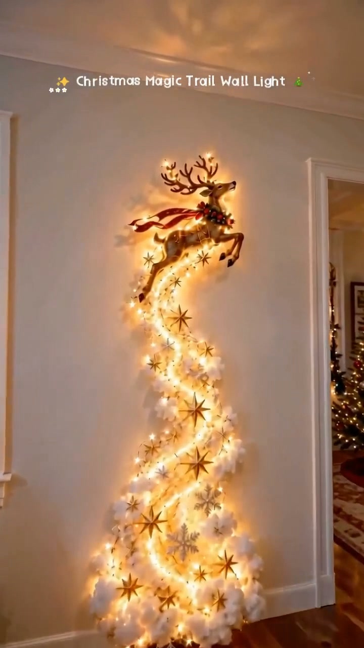 Santa’s Christmas magic is glowing across your wall.