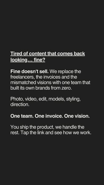 Fine doesn't sell.