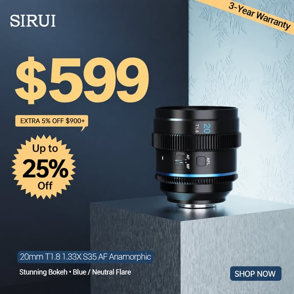 SIRUI 20mm 1.33X AF Anamorphic Lens