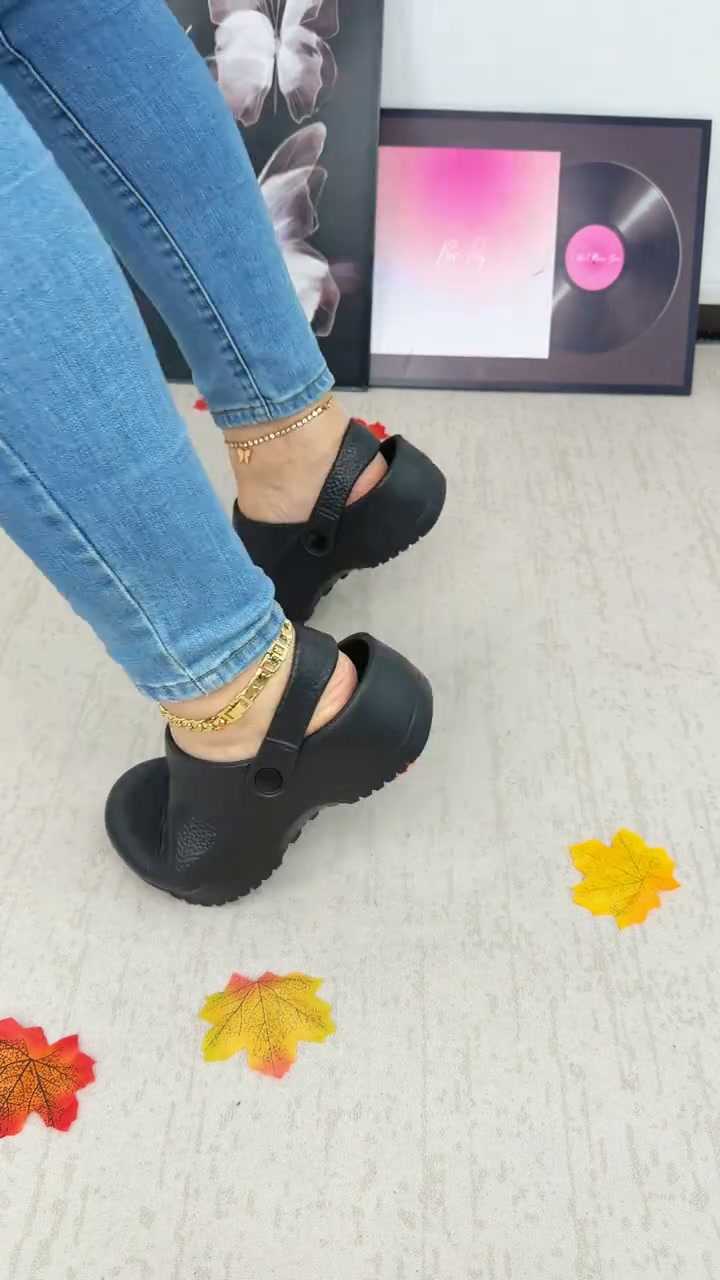 Black Platform Clogs