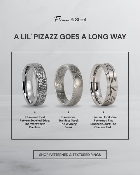 Textured Wedding Rings With Personality