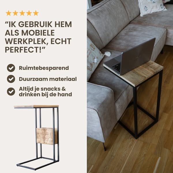 Handige bijzettafel nu met 20% korting