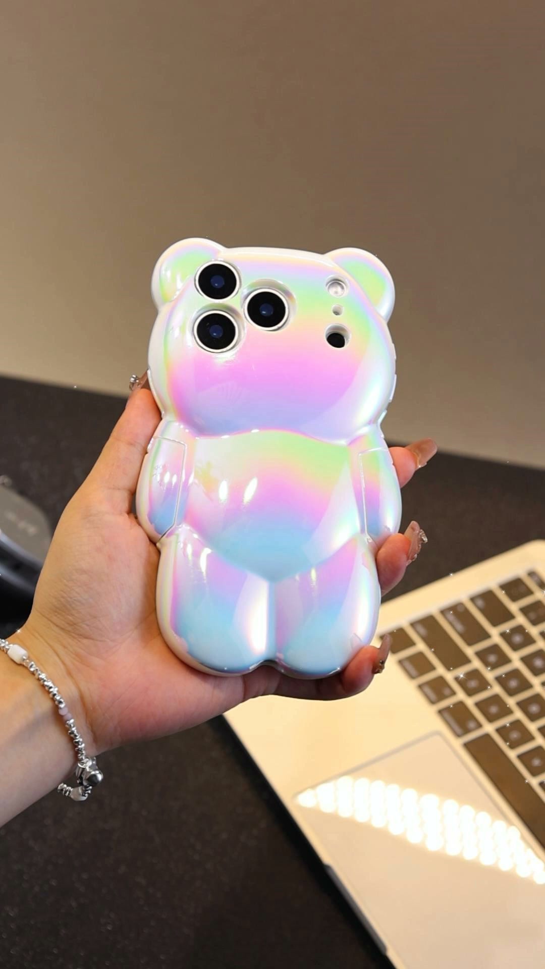 Peakge Unique Electroplated Bear Phone Case