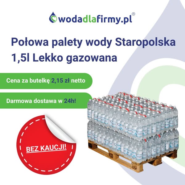 Woda w szklanych butelkach zwrotnych Staropolska 0,33l TWIST-OFF MIX PALETA 1152 but.