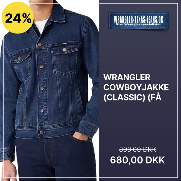 WRANGLER COWBOYJAKKE (CLASSIC) (FÅ STR) S